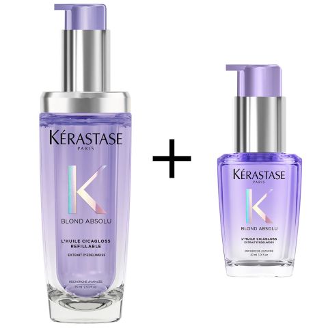 Kérastase - Blond Absolu L'Huile Cicagloss Refillable Hair Oil 75 ml + 30 ml -. Kit