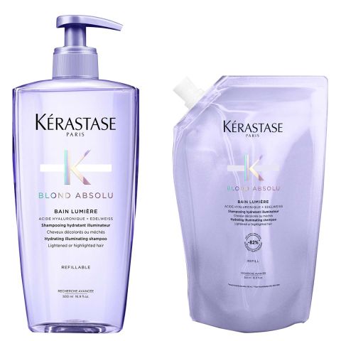 Kérastase - Blond Absolu Bain Lumiére Shampoo 500 ml + Refill Shampoo 500 ml - Kit for Bleached Hair