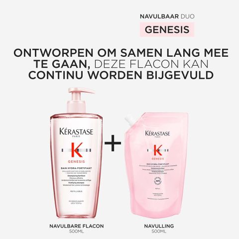 Kérastase - Genesis Bain Hydra-Fortifiant Shampoo 500 ml + Refill Shampoo 500 ml - Kit Anti-Hair Loss