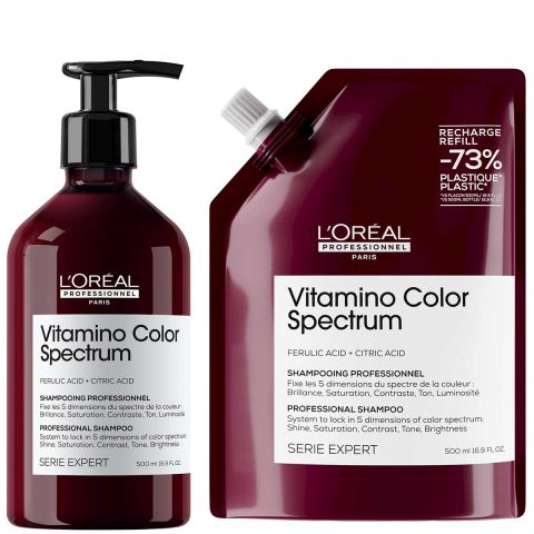 L'Oréal Professionnel - Vitamino Color Spectrum Shampoo 500 ml + Refill Shampoo 500 ml - Kit for Colored Hair