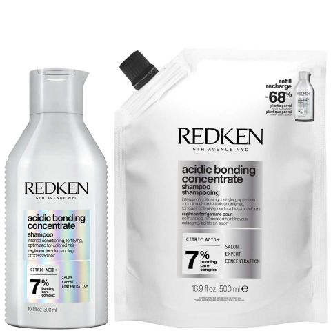 Redken - Acidic Bonding Concentrate Shampoo 300 ml + Refill 500 ml - Kit