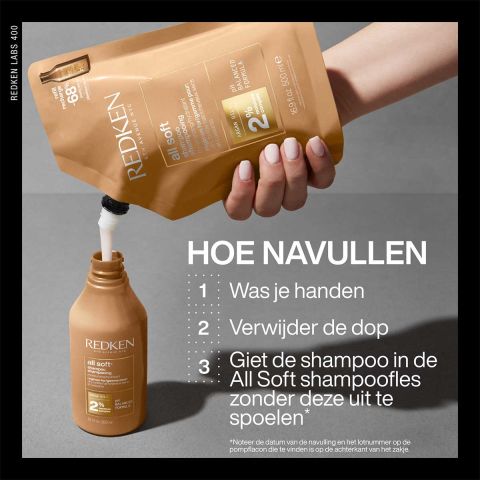 Redken - All Soft Shampoo 300 ml + Refill 500 ml + Conditioner 300 ml -. Kit