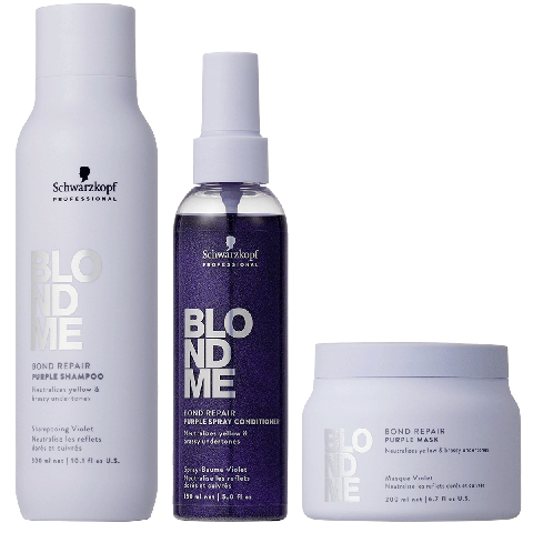 Schwarzkopf - Blond Me - Purple Toning Shampoo, Mask and Spray Conditioner set