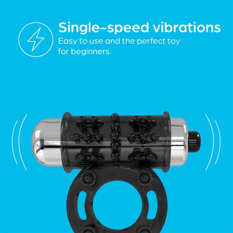So Divine - Thriller 2-in-1 Vibrating Ring - Black