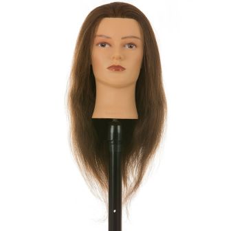 Heads-Up - Barber practice head Hellen - Brown hair - 50 cm