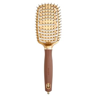 Olivia Garden - Expert Care - Nylon Hairbrush - Gold & Brown