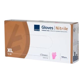 Abena - Nitrile Gloves Pink Powder-Free - size XL - 100 pieces