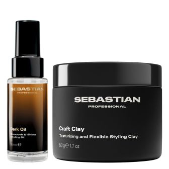 Sebastian - Craft Clay & Dark Oil Kit for Thick, Unruly Hair