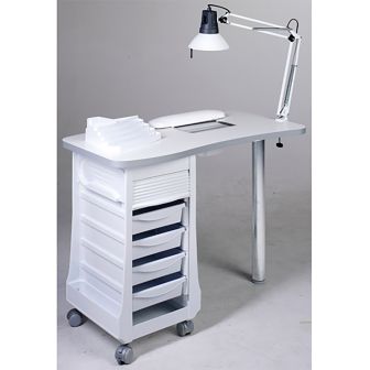 Sibel - Manicure Table with Extraction - White