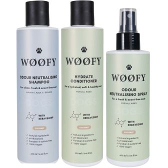 WØØFY Shampoo & Conditioner & Odour Neutralising Spray Coconut Value Set
