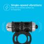 So Divine - Thriller 2-in-1 Vibrating Ring - Black