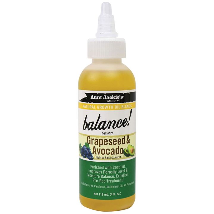 Aunt Jackie's Balance Growth Oil with Grapeseed & Avocado - 118 ml