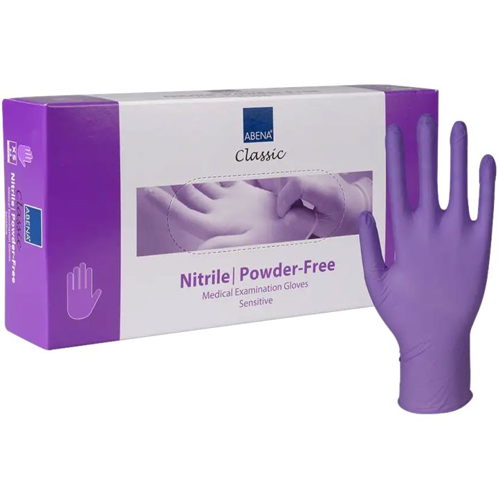 Abena Handschoenen Nitril Poedervrij Paars 100 stuks XL