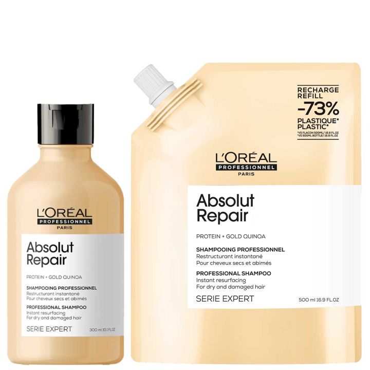 L'Oréal Professionnel Absolut Repair Shampoo 300 ml + Refill Shampoo 500 ml for damaged hair Kit