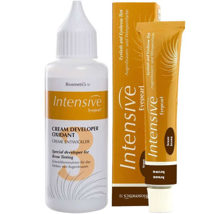 Biosmetics Intensive Eyelash Tint Brown & Cream Developer 3% Value Set