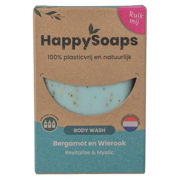 HappySoaps Body Wash Bar Bergamot & Frankincense 100 gr