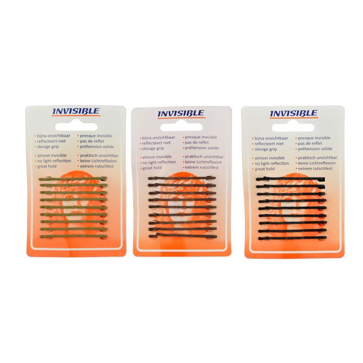 Invisible Hair Slides Short 50 mm 9 Pieces