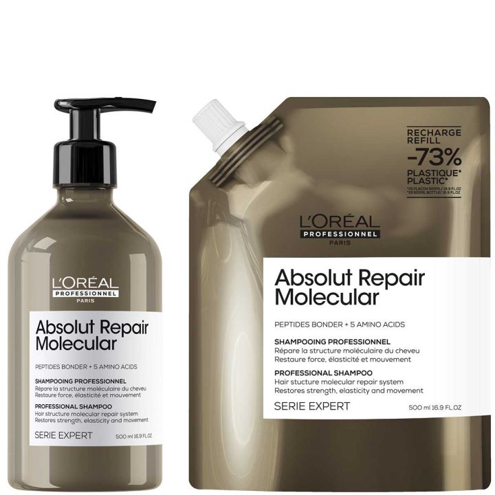 L'Oréal Professionnel Absolut Repair Molecular Shampoo 500 ml + Refill Shampoo 500 ml Kit