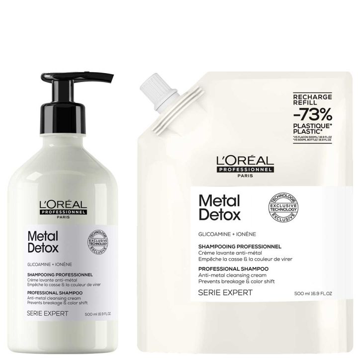 L'Oréal Professionnel Metal Detox Shampoo 500 ml + Refill Shampoo 500 ml Kit