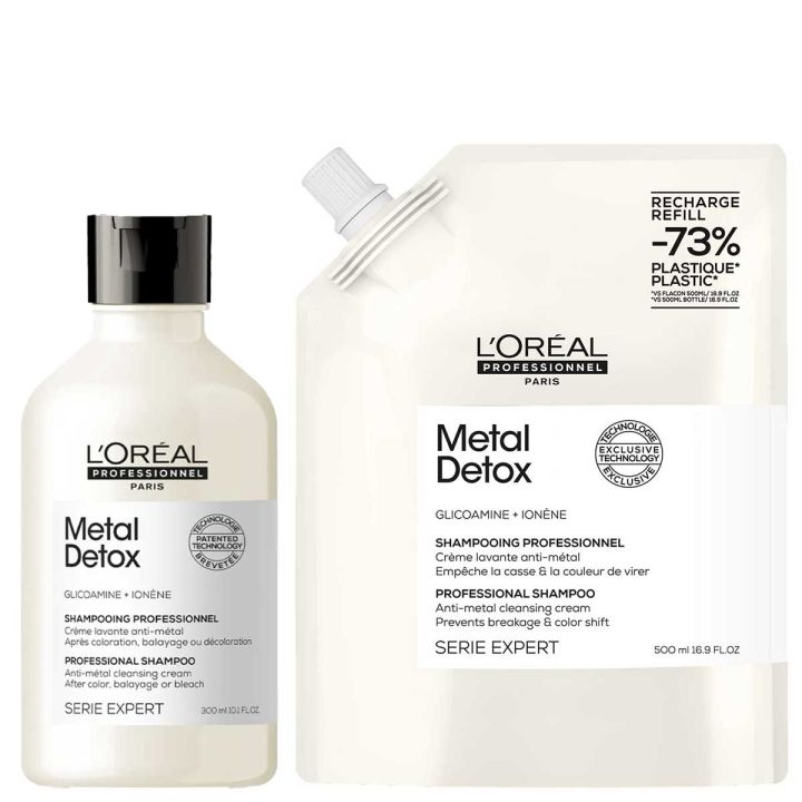 L'Oréal Professionnel Metal Detox Shampoo 300 ml + Refill Shampoo 500 ml Kit