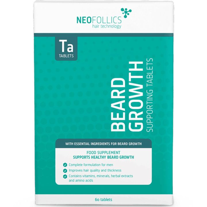 Neofollics - Beard Growth Supporting Tablets - Stimulates natural beard growth from within - 60 tablets