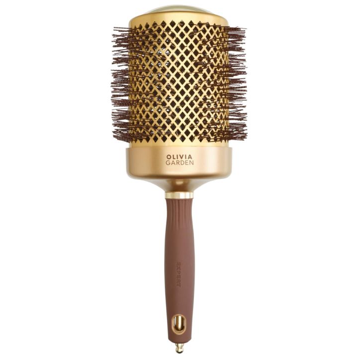 Olivia Garden - Blowout Shine Wavy - Gold & Brown - Hair Brush - 80 mm