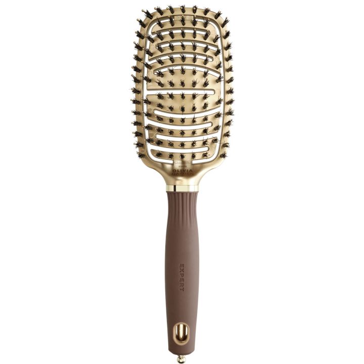 Olivia Garden - Expert Care Flex Boar & Nylon Brush, Gold & Brown