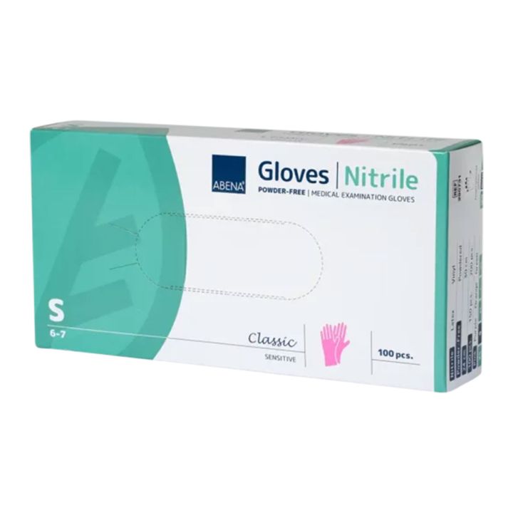 Abena - Nitrile Gloves Pink Powder-Free size S - 100 pieces