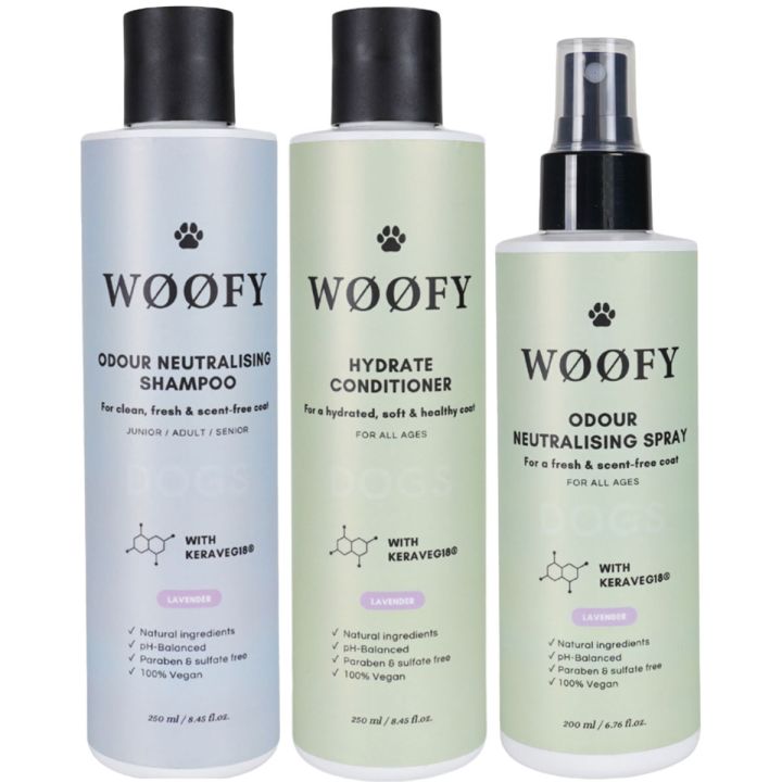 WØØFY Shampoo & Conditioner & Odour Neutralising Spray Lavender Value Set