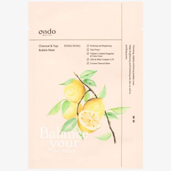 Ondo Beauty Charcoal & Yuja Bubble Mask 25gr
