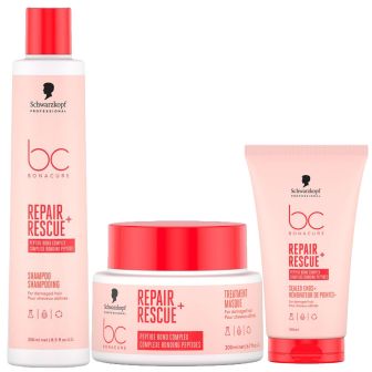 Schwarzkopf Repair Rescue Shampoo + Mask + Leave in Cream Set