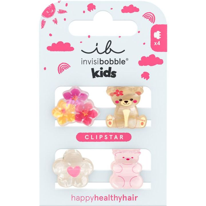 Invisibobble Clipstar Kids Bearly Bloomed Hair Clips