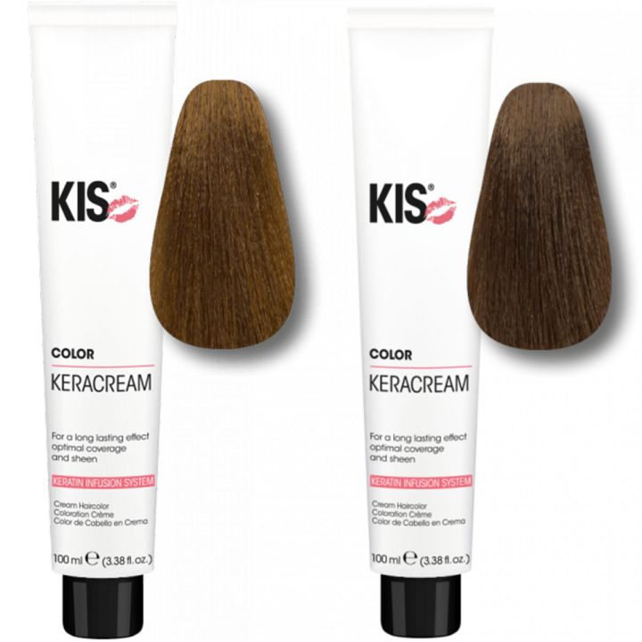 KIS KeraCream Color 6 N Donkerblond & 7 N Middelblond Hair Dye Set